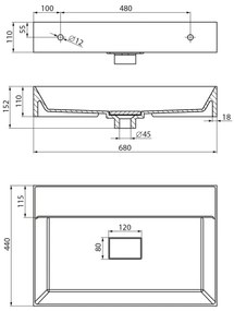 Sapho - Závesné umývadlo GODIVA 68x44 cm mramor/biela