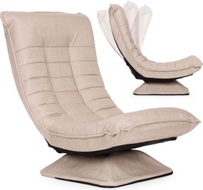 Otočné relaxačné kreslo – polohovateľné béžové kreslo