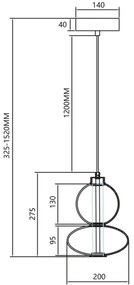 LED Luster na lanku DAPHNE LED/12W/230V šedá