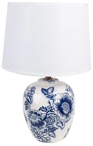 Vidiecka stolná lampa modrá keramika