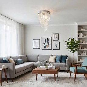 Ideal Lux-Krištáľový prisadený luster CARLTON 8xE14/40W/230V pr.40cm lesklý chróm