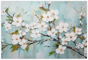 Obraz - Maľba, kvitnúce vetvy stromu (90x60 cm)