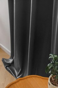 Tmavosivý zatemňovací záves VELVET 140x250 cm Zavesenie: Kovové krúžky