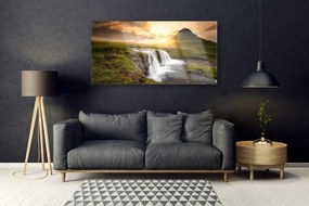 Obraz plexi Hory vodopád príroda 120x60 cm