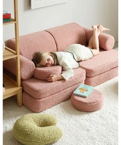 Zelený detský pohovkový vankúš z textílie buklé U – Wigiwama