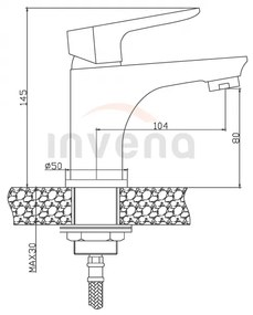 Invena Dokos, umývadlová batéria, biela-chrómová, INV-BU-19-002-V