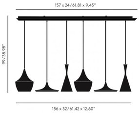 Tom Dixon Beat Range Linear závesné 6pl mosadz