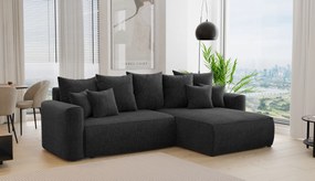 Rohová sedačka Baria (P) (čierna). Akcia -20%. Vlastná spoľahlivá doprava až k Vám domov. 1133102