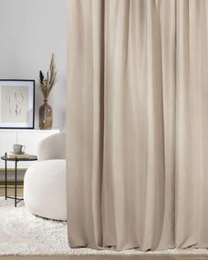 Záves na riasiacu pásku svetlý béžový zamat 140 x 280 cm 1 ks.