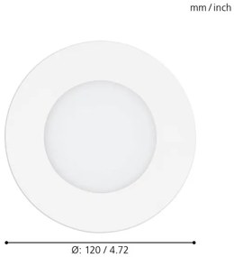 Eglo 98212 - LED stmievatelné zapustené stropné svietidlo FUEVA-A LED/5W/230V + diaľkové ovládanie