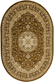 Koberec Super Rose 3619A Ornament, hnedý / béžový / krémový ovál