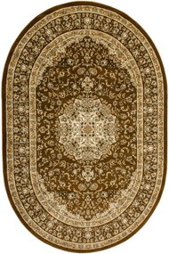 Koberec Super Rose 3619A Ornament, hnedý / béžový / krémový ovál