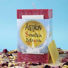 Sviečka želania Astron - hranol 11 cm, Červená