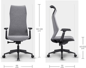 Ergonomická kancelárska stolička MOSH Airflow 502 - šedá