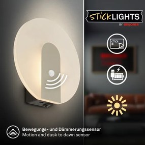 Briloner 3889012 - LED dobíjateľné nástenné svietidlo so senzorom TARO LED/2,5W/5V 1800 mAh matné