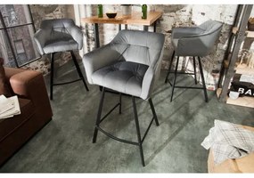 Barová stolička 39079 Loft Zamat Strieborno šedá  - Komfort-nábytok