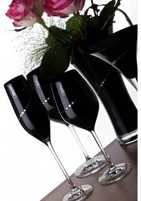 Diamante poháre na biele víno Silhouette City Black s kryštálmi Swarovski 360 ml 2KS