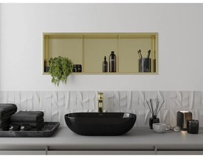 Mexen X-Wall-R, polička na zapustenie na obklad s golierom 90 x 30 cm, zlatá , 1950903010S