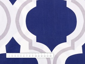 Biante Bavlnený oválny obrus Sandra SA-295 Modré Maroko na krémovom 120x200 cm