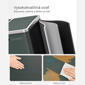 Kôš na separovanie odpadu SORT 54 l (3×18 l), antracitová/strieborná SongmicsHome