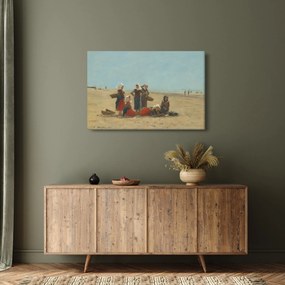 Obraz - Eugène Boudin, Women on the Beach at Berck, reprodukcia (90x60 cm)