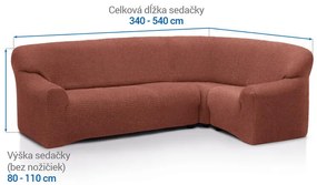 Super strečové poťahy RUBINIA tehlová rohová sedačka (š. 340 - 540 cm)