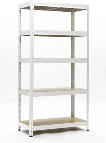 Policový regál 1800x1000x400mm, nosnost 2100kg, bílý | AKCE RH4010-5 BILA