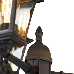 Klasická lampa s lampášom čierna 3 svetlá IP44 - Capital