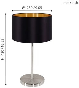 Eglo 31627 - Stolná lampa MASERLO 1xE27/60W/230V