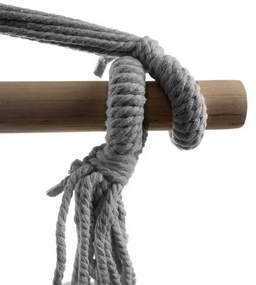 Závesné brazílske kreslo - svetlosivé s vankúšmi