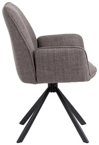 Svetlosivé čalúnené jedálenské kreslá v súprave s podrúčkami 2 ks Glenda – Actona