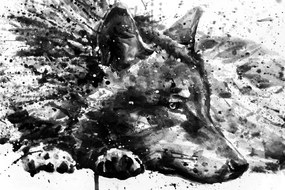 Obraz čiernobiely vlk v umeleckom prevedení