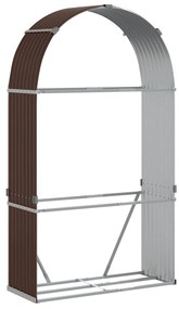 Držiak na polená hnedý 120x45x210 cm pozinkovaná oceľ