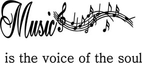 Nálepka na stenu nápis MUSIC IS THE VOICE OF THE SOUL 60 x 120 cm