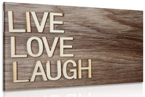 Obraz so slovami - Live Love Laugh - 60x40