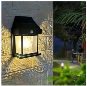 Solárna záhradná nástenná lampa Solar Interaction YX-777 - čierna
