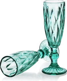 Súprava 6 ks pohárov ELISE 180 ml číra/tyrkysová