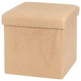 Svetlohnedý taburet z textílie buklé Folding – Casa Selección