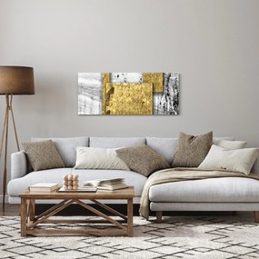 Obraz - Zlaté štvorce N⁰1 (120x50 cm)