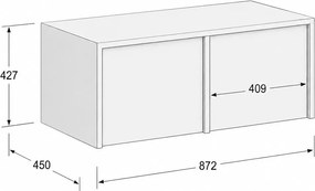Nadstavba pre skrine FRAME, 2x dvere, 872 x 450 x 427 mm, kódový zámok, breza