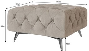 Sivobéžová zamatová podnožka Chelsea – Ropez