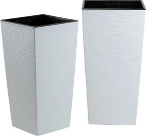 PLASTOVÝ KVETINÁČ PORTO RIFLO 57X29,5X29,5 CM BIELA