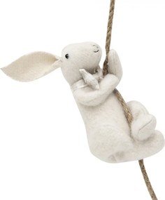 Dekorácia králik na povraze - 8*9*16/50 cm