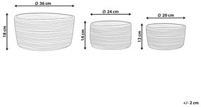 Súprava 3 jutových košov prírodná/béžová TAJORI Beliani