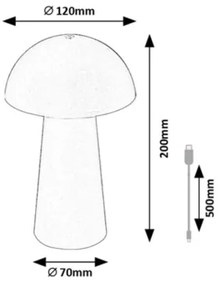 Rabalux 76039 - LED stmievateľná dotyková vonkajšia lampa MIREO 1,5W/5V IP44 1200 mAh USB hnedá
