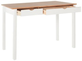 Bielo-hnedý pracovný stôl z borovicového dreva Støraa Gava, dĺžka 120 cm