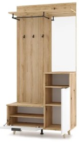 Predsieňová stena so zrkadlom SVEN hnedá/biela