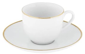 Biele porcelánové šálky v súprave 6 ks 100 ml Gold Chic – Villa Altachiara