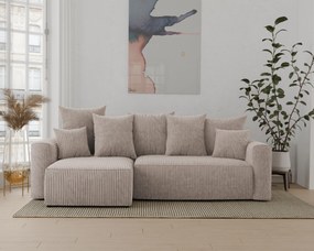 Rohová sedačka Denia (L) (svetlohnedá). Akcia -20%. Vlastná spoľahlivá doprava až k Vám domov. 1133109