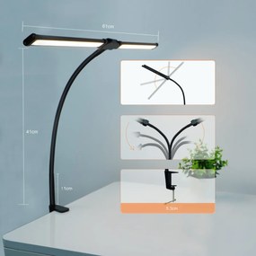 Stolná LED lampa BRILIA, svorka